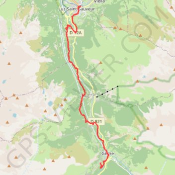 Luz-Saint-Sauveur - Gèdre GPS track, route, trail