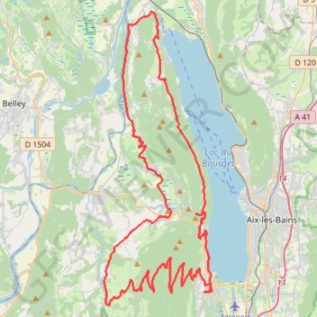 Le Bourget - Col du Chat - Chanaz - Mont du Chat GPS track, route, trail