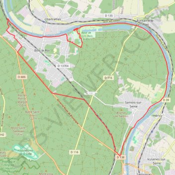 Bois-le-Roi - Samois-sur-Seine - Brolles GPS track, route, trail