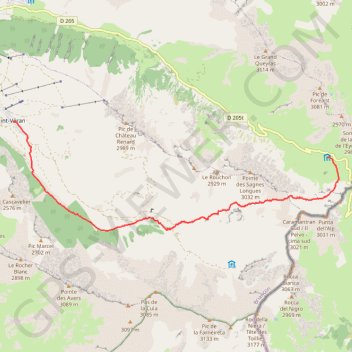 Saint-Véran - Refuge Agnel (Tour du Queyras) GPS track, route, trail