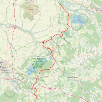 GR654 Randonnée de Blaise-sous-Arzillières (Marne) à Bar-sur-Seine (Aube) GPS track, route, trail