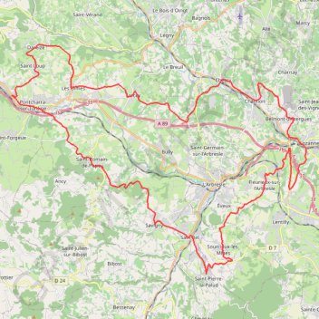 2.1 Entre Brevenne et Turdine GPS track, route, trail