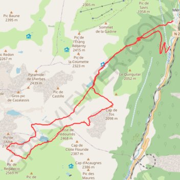 Pic d'Albe par Merens les Vals GPS track, route, trail