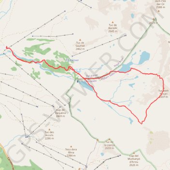 Tuc de Rosari par la hourquette d'Arreu GPS track, route, trail