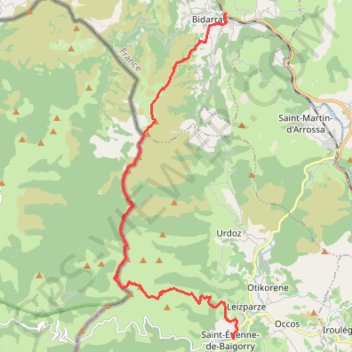 De Bidarray à Saint-Étienne-de-Baïgorry GPS track, route, trail