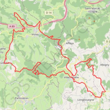 La Tour Matagrin - Montchal GPS track, route, trail