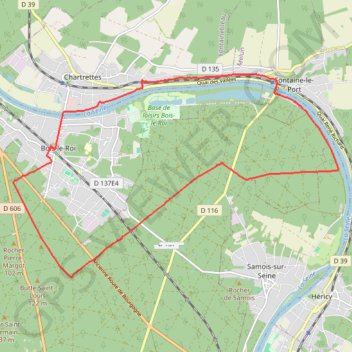 Boucle autour de Bois-le-Roi GPS track, route, trail