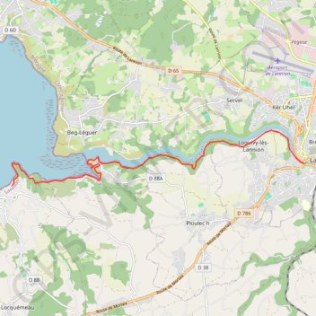 Lannion locquémeau GPS track, route, trail