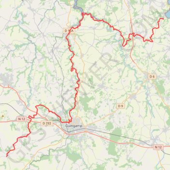 GR34A De Bréhec à Gurunhuel (Côtes-d'Armor) GPS track, route, trail