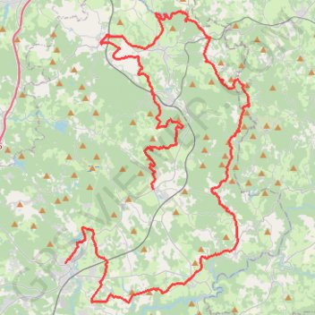 Tour des Monts d'Ambazac. De La Jonchère-Saint-Maurice à Ambazac (Haute-Vienne) GPS track, route, trail