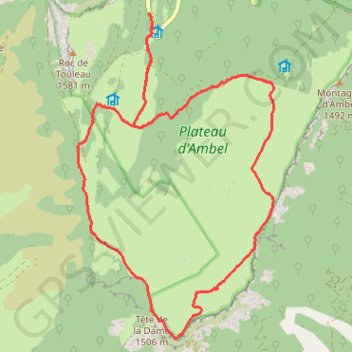 Tour du plateau d'Ambel GPS track, route, trail