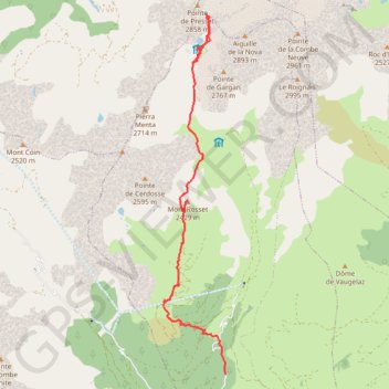 Mont Rosset et Col du Grand Fond GPS track, route, trail