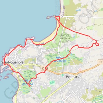 Saint - Guénolé GPS track, route, trail
