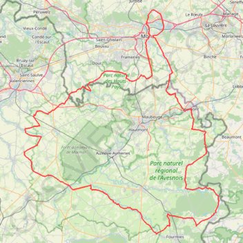Boucle de l'Avesnois 228 Kms GPS track, route, trail