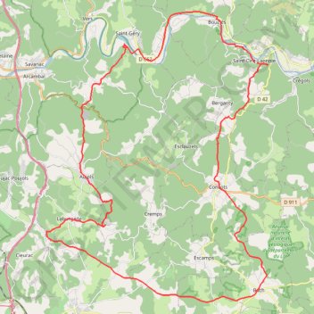 Saint-Cirq-Lapopie - Bach - Laburgade GPS track, route, trail