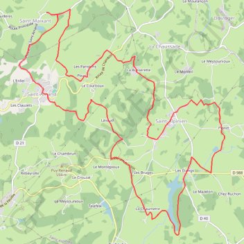 Les trois bourgs - Saint-Maixant GPS track, route, trail