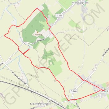 Autour de Sainte Mildrède - Volckerinckhove GPS track, route, trail