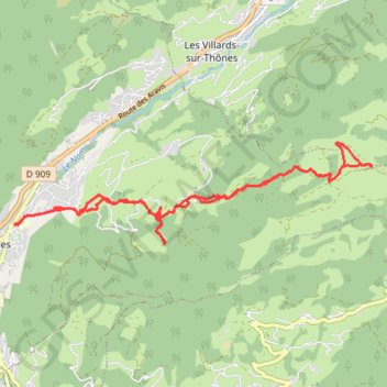 Colomban depuis Thônes (Aravis) GPS track, route, trail
