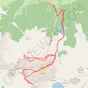 Tuc du Port de Vielha Montanero Hornos GPS track, route, trail