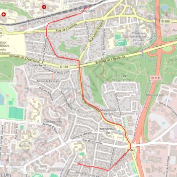 Mondétour - Gare d'Orsay-Ville GPS track, route, trail