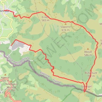 Carrière de Dancharia - Ainhoa GPS track, route, trail