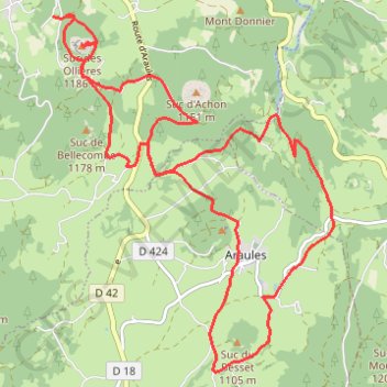 Les Trois Sucs GPS track, route, trail