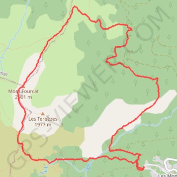 Mont Fourcat par le Coulobre GPS track, route, trail