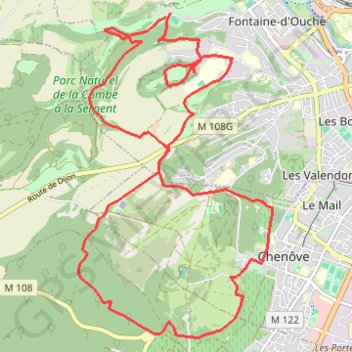 Sentier Bombis - Parc naturel de la Combe à la Serpent GPS track, route, trail
