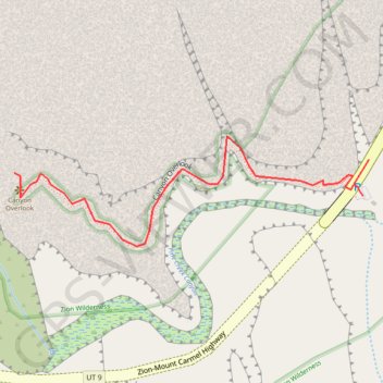 Pullout via Canyon Overlook GPS track, route, trail