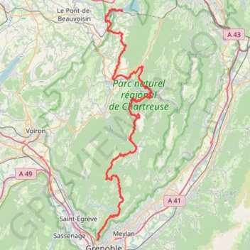 Chartreuse Grenoble-Aiguebelette GPS track, route, trail