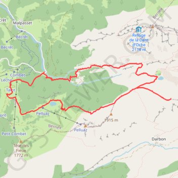 L'Aiguille de Darbon depuis la Fétiuère GPS track, route, trail
